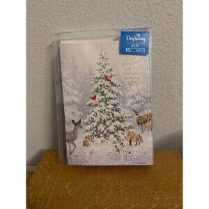 Wildlife holiday cards feature a fox, deer, rabbits around a brilliant Christmas